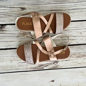 Girls rose gold sandals, gently used
